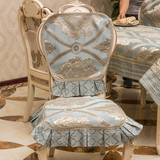 高档奢华欧式布艺餐椅垫靠背套套装 防滑四季实木餐桌椅子坐垫
