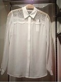 太平鸟女装正品代购2014秋款长袖白色衬衫A1CA4333281现货