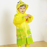 SEEU 韩国儿童雨衣幼儿园小学生环保无气味男女带帽檐雨衣小恐龙