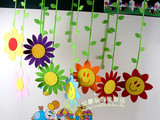 商场超市 幼儿园装饰挂饰 班级教室走廊布置材料双面大太阳花吊饰