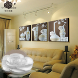 欧式浮雕画立体装饰画客厅现代简约沙发背景墙画三联挂画3D画壁画