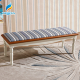 地中海床尾凳欧式实木换鞋凳特价床边凳美式简约布艺沙发凳长凳子