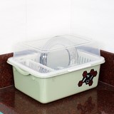 厨房收纳装放碗架带盖箱塑料搁碗盆筷子碟置物沥水架大号简易碗柜