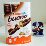 德国原装 国民零食费列罗健达Kinder Bueno 榛仁牛奶巧克力 6条