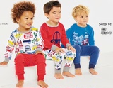 英国代购NEXT2014秋冬季新款男童9月-8岁三件套装上衣加裤子睡衣