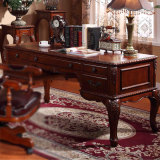 美式 实木 纯手工雕刻 奢华 大气 时尚书桌 电脑桌