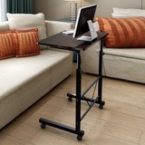 实木简易笔记本电脑桌可移动升降台式家用床边电脑桌简约沙发边桌