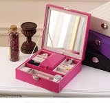 首饰盒定做 简约高档纯色珠宝盒木质 创意 化妆品首饰收纳盒 箱