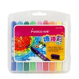 马可儿童小学生绘画18/24/36色棒棒彩彩塑盒装可旋转可水洗油画棒
