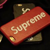 欧美潮牌Supreme情侣iphone6手机壳皮质简约苹果6plus硬壳保护套