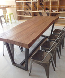 美式铁艺实木餐桌办公桌长方形会议书大板电脑桌尺寸颜色可以定制