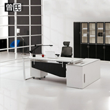 办公家具黑白简约班桌中班桌主管电脑桌时尚老板桌钢木办公桌