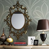 欧式奢华金色玄关装饰镜浴室镜卫生间镜子美式餐厅背景墙挂镜定制