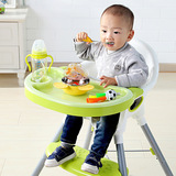 儿童高脚安全餐椅宝宝餐桌可调整吃饭桌婴儿座椅简易吃饭桌可折叠
