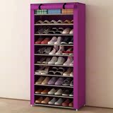 RDTU简约现代10层加高不锈钢架组合简易多层鞋柜 落地大容量鞋架G