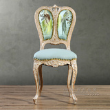 直销法式新古典实木雕花漫咖啡椅美式乡村影楼复古造型椅创意餐椅
