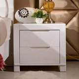 简约现代 白色无门实木床头柜 床边柜橡胶木 小储物柜 组装收纳柜