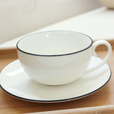 简约经典款陶瓷杯 乳白色圆形卡布奇诺咖啡杯 午后时光休闲茶杯