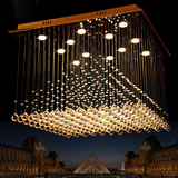 现代简约创意吊线水晶灯豪华正方形客厅灯工程灯卧室餐厅灯具灯饰