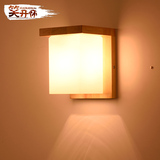 实木床头壁灯现代简约时尚创意北欧个性墙壁客厅卧室木艺日式壁灯