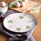 素宝 平盘陶瓷家用欧式西式西餐瓷盘子9英寸圆形餐具牛排盘单只