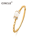 Circle珠宝akoya天然珍珠戒指18k黄金戒指女正品海水珍珠镶嵌