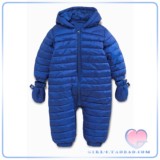 英国NEXT代购童装冬季男宝宝婴儿深蓝色加垫横条连身衣外出服