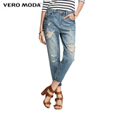 Vero Moda2016新品男友风破洞重水洗直筒九分女牛仔裤|316349007