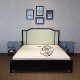 新中式实木床现代简约软包床1.8米双人床婚床会所样板房卧室家具