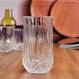 饮料杯透明无铅耐热刻花 玻璃杯钻石啤酒杯玻璃水杯果汁杯青苹果