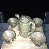 灰褐色结晶釉水台湾手工粗陶茶杯茶碗紫砂老岩泥斗笠茶杯多肉花盆