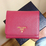 现货 欧洲代购 Prada普拉达 女士钱包 短款三折钱包 新款 1m0176