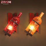 创意工业壁灯loft个性彩色咖啡厅酒吧KTV工作室装饰复古酒瓶壁灯
