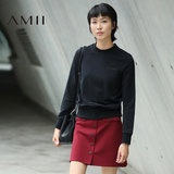 Amii旗舰店极简女装2016秋装卫衣套头圆领长袖棉品牌 11673207