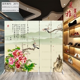 美莱雅中欧式时尚中国风花鸟隔断玄关屏风办公厅木质工艺印花酒店