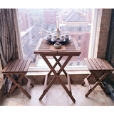 家用实木户外折叠桌吃饭桌子简约便携圆形折叠餐桌小户型正方形包