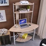 三角电脑桌带书架墙角书桌台式家用组合转角办公桌简约现代桌子