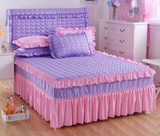 韩版纯色磨毛夹棉床裙单件加厚床罩床头罩床笠床单床垫保护套1.8