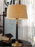 欧美式简约落地台灯现代中式书房卧室床头灯复古铜色别墅客厅装饰