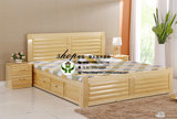 厂家直销环保樟子松木实木家具可定制实木双人床高箱床特价架子床