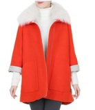 2015年冬韩国品牌原单外套羊毛毛呢大衣女狐狸毛领包邮