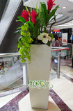 欧式大型白色落地大花瓶套装现代简约客厅商场酒店大堂仿真花艺品