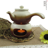 陶瓷酒精壶/炉 古陶煮茶壶茶杯 普洱煮茶炉 侧把壶 日式粗陶茶具