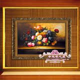 花开富贵牡丹油画纯手绘欧式客厅卧室玄关装饰画花卉牡丹花F582