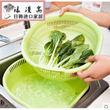 日本进口sanada厨房水池塑料沥水篮水槽洗菜篮果盆蓝清洗蓝子
