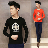 阿迪达斯2016新款T恤秋装青年男士长袖体恤圆领纯色打底衫韩版潮