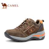 Camel骆驼户外登山鞋女鞋秋季真皮徒步运动鞋女跑步鞋子系带防滑