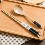 研木 勺筷套装筷子勺子布袋套装 学生旅游便携餐具 创意餐具包邮