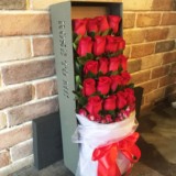 哈尔滨鲜花速递红玫瑰礼盒特价同城实体花店送花生日速递鲜花配送