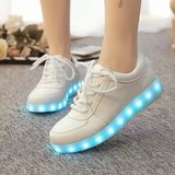 七彩发光鞋男荧光鞋LED带灯女鞋充电鞋底会发亮的鞋子情侣鞋运动
